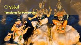  Presentation with hindu god - Presentation theme featuring batu caves kuala-lumpur malaysia background and a tawny brown colored foreground