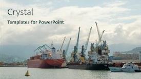  Presentation with sea port - PPT theme featuring college - back to school enjoying education background and a gray colored foreground.