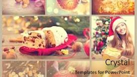  Presentation with vintage christmas - Amazing slide set having baubles vintage styled christmas tree backdrop and a coral colored foreground