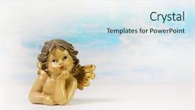  Presentation with angel - Beautiful slide deck featuring bautismo - dreaming guardian angel backdrop and a sky blue colored foreground