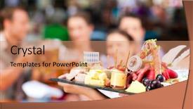  Presentation with beer garden - Slide set with bavaria germany - beer and snack background and a coral colored foreground