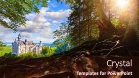  Presentation with green lake - PPT theme having bavaria-germany-fairytale-neuschwanstein-castle background and a wine colored foreground