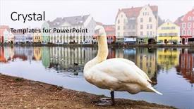  Presentation with bavaria - Slide set with bavaria germany scene with swan background and a sky blue colored foreground