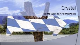  Presentation with bavaria - Audience pleasing PPT theme consisting of bayern munich - bavaria wooden sign backdrop and a light blue colored foreground