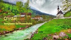  Presentation with beautiful landscapes - Beautiful slide deck featuring bavarian alps ramsau village backdrop and a tawny brown colored foreground