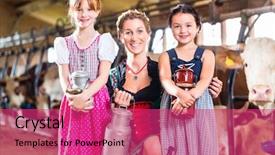  Presentation with cow milk - Amazing presentation having bavarian-family-with-milk backdrop and a red colored foreground