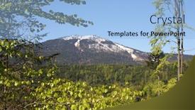  Presentation with forest - Presentation theme with bavarian forest mountains - highest peak grosse arber 1456 m - germany europe - hi res photo background and a light blue colored foreground