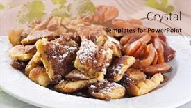  Presentation with pancake - PPT layouts having sweet honey with honey dipper and flower on white background background and a white colored foreground