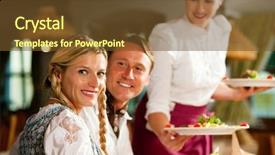  Presentation with waitress - Presentation having bavarian restaurant ordering food background and a  colored foreground