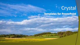  Presentation with rural - Slide deck having bavarian-spring-rural-landscape background and a teal colored foreground