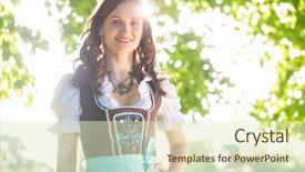  Presentation with traditional - Amazing slides having bavarian woman wearing traditional dirndl backdrop and a soft green colored foreground