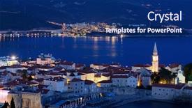  Presentation with city moon - Amazing theme having bay at night montenegro backdrop and a navy blue colored foreground
