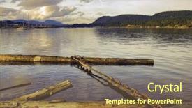  Presentation with british columbia canada - PPT theme with bay at sunset time taken background and a tawny brown colored foreground