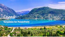  Presentation with dental panoramic x ray - Beautiful slides featuring bay beautiful lefkada island greece backdrop and a teal colored foreground