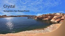  Presentation with water sun - PPT theme having bay bottling magnificent lake powell background and a light blue colored foreground