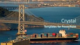  Presentation with cargo - Slide deck having bay-bridge-and-cargo-boat background and a ocean colored foreground