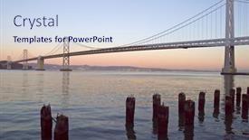  Presentation with san francisco - Beautiful presentation theme featuring bay-bridge-in-san-francisco backdrop and a  colored foreground