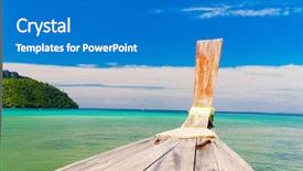  Presentation with journey - Slides with bay decoration - front view getaway journey background and a teal colored foreground