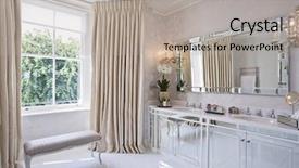  Presentation with balloon decor - Beautiful PPT layouts featuring bay decoration - huge en-suite bathroom with luxurious backdrop and a light gray colored foreground