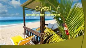  Presentation with caribbean christmas - Beautiful PPT layouts featuring bay decoration - idyllic tropical caribbean beach backdrop and a tawny brown colored foreground