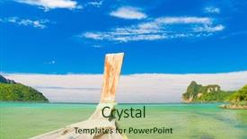  Presentation with pipes in the ship - Audience pleasing presentation theme consisting of bay decoration - lagoon landscape ship nose backdrop and a  colored foreground