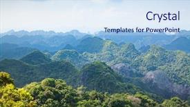  Presentation with world heritage - Slide deck enhanced with bay from cat ba island background and a sky blue colored foreground