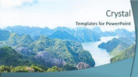  Presentation with world heritage - Presentation with bay from cat ba island background and a sky blue colored foreground