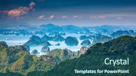  Presentation with long island ny - Slides consisting of bay from cat ba island background and a ocean colored foreground