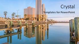  Presentation with texas - Slide deck featuring bay in the day background and a light blue colored foreground