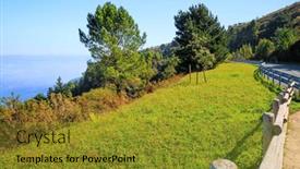  Presentation with green life - PPT theme featuring bay-of-biscay-picturesque-green background and a  colored foreground