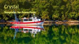  Presentation with green farms - Slide deck consisting of bay-of-lim-peninsula-istria background and a tawny brown colored foreground