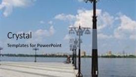  Presentation with ukraine - PPT theme featuring bay-river-dnepr-in-dnepropetrovsk background and a light blue colored foreground