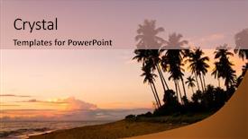  Presentation with horizon - Slide deck with jungle night - bay view coconut horizon background and a coral colored foreground