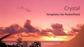  Presentation with fiery - Theme with bay view fiery backdrop at sunset background and a coral colored foreground