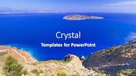  Presentation with greece blue - Beautiful presentation theme featuring bay-view-with-blue-lagoon backdrop and a cobalt blue colored foreground