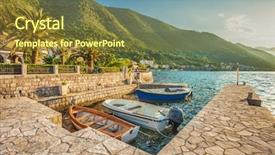  Presentation with kotor montenegro - Theme enhanced with bay with boats kotor montenegro background and a tawny brown colored foreground
