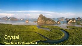  Presentation with thailand - Audience pleasing presentation theme consisting of bay with mangrove tree forest backdrop and a tawny brown colored foreground