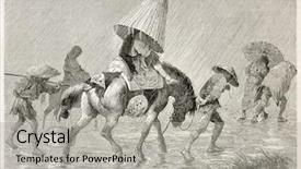  Presentation with authors - Presentation theme having bayard after japanese sketch background and a light gray colored foreground