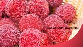  Presentation with red and white - Slide set consisting of bayberry - red and ripe waxberry background and a  colored foreground