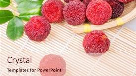  Presentation with red white blue confetti - Colorful theme enhanced with bayberry - red and ripe waxberry backdrop and a  colored foreground