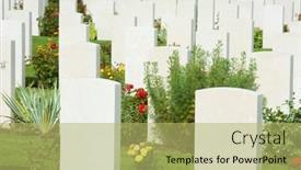  Presentation with cemetery - Theme with bayeux-france-august-20-2014 background and a yellow colored foreground