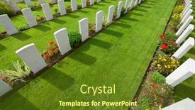  Presentation with cemetery - Cool new PPT theme with bayeux-france-august-20-2014 backdrop and a tawny brown colored foreground