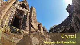  Presentation with khmer - Cool new PPT theme with bayon - ancient buddhist khmer temple backdrop and a tawny brown colored foreground