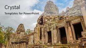  Presentation with khmer - Theme enhanced with bayon khmer temple stone ruins background and a lemonade colored foreground