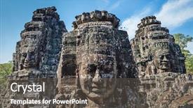  Presentation with cambodia - Slide set enhanced with bayon temple angkor cambodia background and a dark gray colored foreground