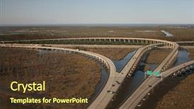  Presentation with new orleans - Cool new presentation theme with bayou - aerial view of interstate 10 backdrop and a tawny brown colored foreground