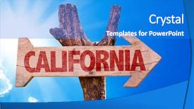  Presentation with california - PPT theme with bayou - california wooden sign with sky background and a teal colored foreground