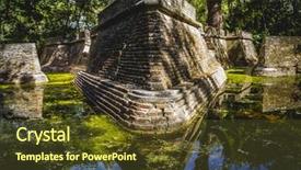  Presentation with green building - Presentation theme consisting of bayou - environment building in ruins background and a  colored foreground
