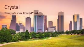  Presentation with houston - Presentation theme consisting of bayou - houston texas usa downtown city background and a lemonade colored foreground