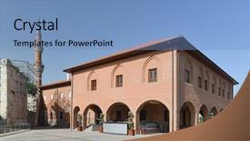  Presentation with islam al aqsa mosque - Amazing presentation design having bayram - ankara turkey - hacibayram mosque backdrop and a teal colored foreground